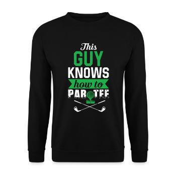 Dieser Typ Weiß, Wie Man T -Shirt - Golf - Unisex Pullover - Schwarz - Vorne - Alina (178cm) & Michal (187cm)