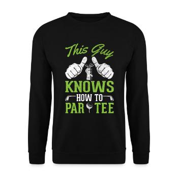 Dieser Typ Weiß, Wie Man T -Shirt - Golf - Unisex Pullover - Schwarz - Vorne - Alina (178cm) & Michal (187cm)