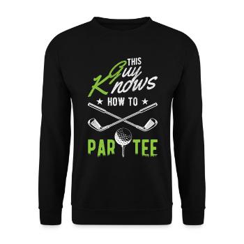 Dieser Typ Weiß, Wie Man T -Shirt - Golf - Unisex Pullover - Schwarz - Vorne - Alina (178cm) & Michal (187cm)