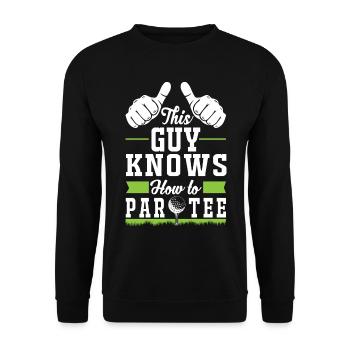 Dieser Typ Weiß, Wie Man T -Shirt - Golf - Unisex Pullover - Schwarz - Vorne - Alina (178cm) & Michal (187cm)