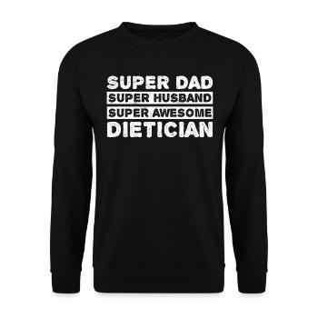 Super Dad Super Husband Super Awesome - Unisex Pullover - Schwarz - Vorne - Alina (178cm) & Michal (187cm)
