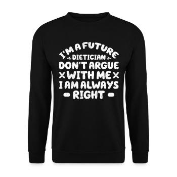 Je suis un futur diététicien Ne discutez pas - Sweat-shirt Unisexe - noir - Devant - Alina (178cm) & Michal (187cm)