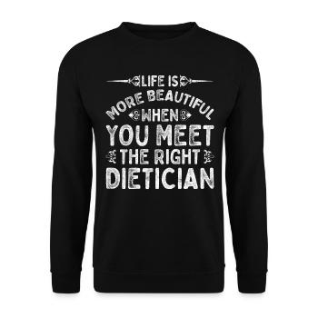 Life Is More - Unisex Sweatshirt - black - Front - Alina (178cm) & Michal (187cm)