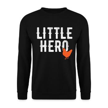 Little Hero - Sweet Animal Chicken - Unisex Sweatshirt - black - Front - Alina (178cm) & Michal (187cm)
