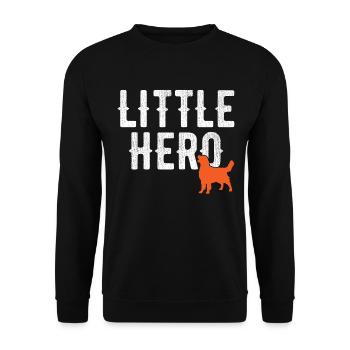 Little Hero - Cute Pet Dog - Unisex Sweatshirt - black - Front - Alina (178cm) & Michal (187cm)