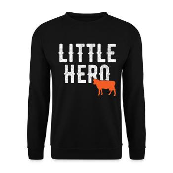 Little Hero - Cute Animal Cow - Unisex Sweatshirt - black - Front - Alina (178cm) & Michal (187cm)