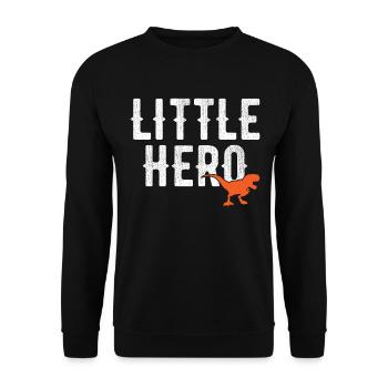 Little Hero - Sweet Animal Dinosaur - Unisex Sweatshirt - black - Front - Alina (178cm) & Michal (187cm)