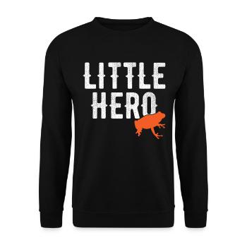 Little Hero - Sweet Animal Frog - Unisex Sweatshirt - black - Front - Alina (178cm) & Michal (187cm)