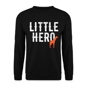 Kleiner Held - Süße Tiergiraffe - Unisex Pullover - Schwarz - Vorne - Alina (178cm) & Michal (187cm)