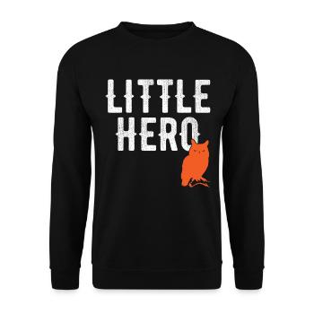 Little Hero - Sweet Animal Owl - Unisex Sweatshirt - black - Front - Alina (178cm) & Michal (187cm)
