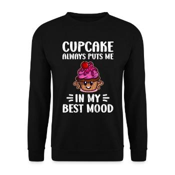 Cupcake Always Puts Me In Mood - Unisex Sweatshirt - black - Front - Alina (178cm) & Michal (187cm)