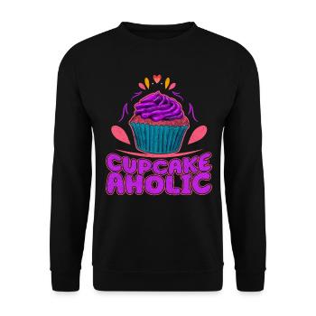Cupcake Aholic Cupcake Addicted - Unisex Sweatshirt - black - Front - Alina (178cm) & Michal (187cm)