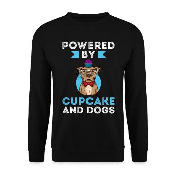Powered By Cupcake And Dogs - Unisex Sweatshirt - black - Front - Alina (178cm) & Michal (187cm)