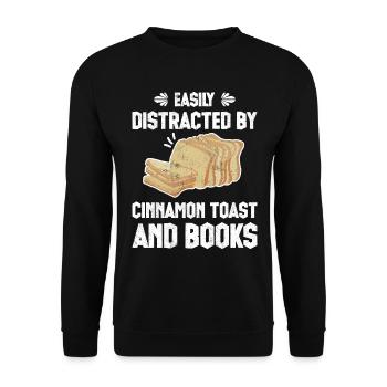 Easily Distracted By Cinnamon Toast - Unisex Pullover - Schwarz - Vorne - Alina (178cm) & Michal (187cm)