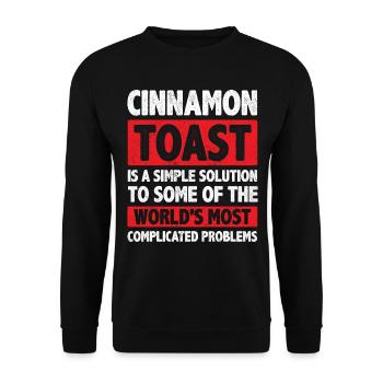 Cinnamon Toast Is A Simple Solution - Unisex Pullover - Schwarz - Vorne - Alina (178cm) & Michal (187cm)