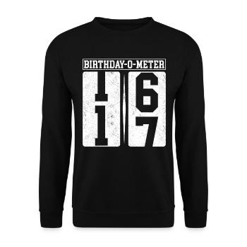 Birthday-O-Meter 17 Happy 17th Birthday Celebrant - Unisex Sweatshirt - black - Front - Alina (178cm) & Michal (187cm)