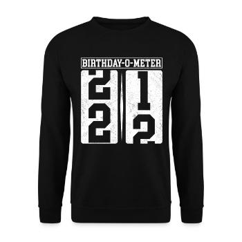 Birthday-O-Meter 22 Happy 22nd Birthday Celebrant - Unisex Sweatshirt - black - Front - Alina (178cm) & Michal (187cm)