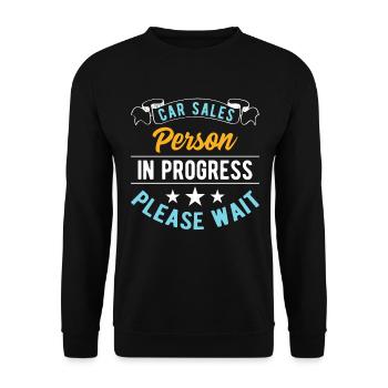 Vendeur de voiture en cours S’il vous plaît attendre - Sweat-shirt Unisexe - noir - Devant - Alina (178cm) & Michal (187cm)