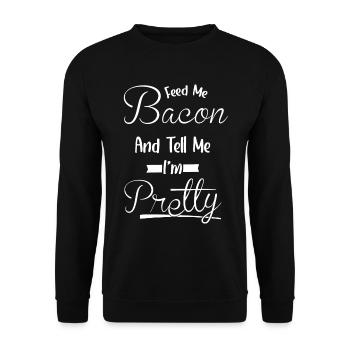 Nourrissez-moi - Food Bacon - Sweat-shirt Unisexe - noir - Devant - Alina (178cm) & Michal (187cm)