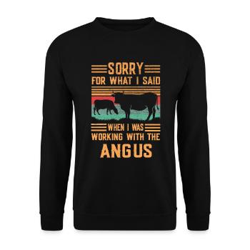 Désolé pour ce que j’ai dit, Angus - Sweat-shirt Unisexe - noir - Devant - Alina (178cm) & Michal (187cm)