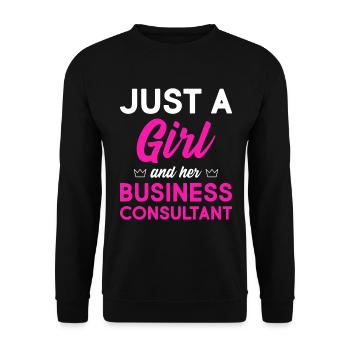 Just A Girl And Her Business Consultant - Unisex Pullover - Schwarz - Vorne - Alina (178cm) & Michal (187cm)