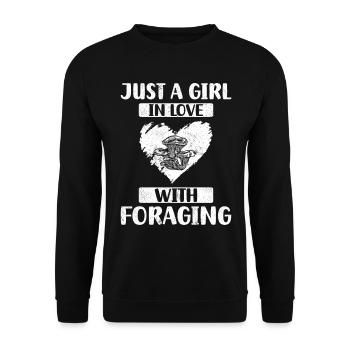 Just A Girl In Love With Foraging Mushies Mushroom - Unisex Sweatshirt - black - Front - Alina (178cm) & Michal (187cm)