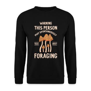 May Spontaneously Talk About Foraging Mushroom - Unisex Sweatshirt - black - Front - Alina (178cm) & Michal (187cm)