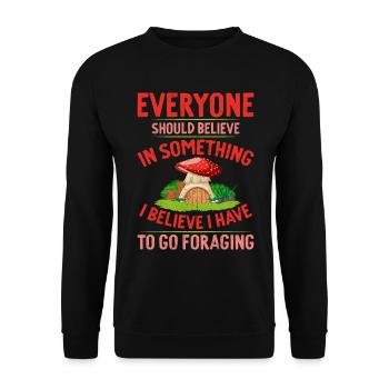 I Have To Go Foraging Mycology Mushies Mushroom - Unisex Pullover - Schwarz - Vorne - Alina (178cm) & Michal (187cm)