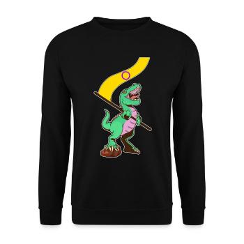 LGBTQ-Flagge - Dinosaurier Intersexuell - Unisex Pullover - Schwarz - Vorne - Alina (178cm) & Michal (187cm)