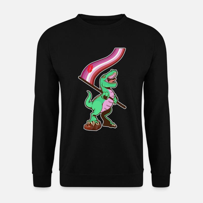 LGBTQ Flag - Dinosaur Lipstick - Unisex Sweatshirt - black