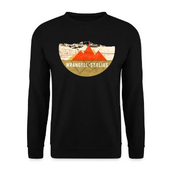 Jahrgang - Wrangell - St. Elias Park - Unisex Pullover - Schwarz - Vorne - Alina (178cm) & Michal (187cm)