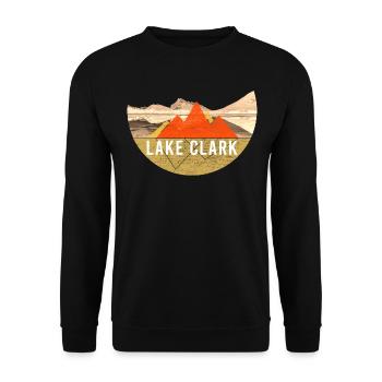 Jahrgang - Lake-Clark-Nationalpark - Unisex Pullover - Schwarz - Vorne - Alina (178cm) & Michal (187cm)