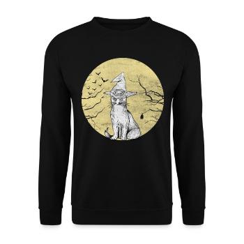 Chat gothique Whisperer Meow Kitty Chaton Halloween - Sweat-shirt Unisexe - noir - Devant - Alina (178cm) & Michal (187cm)
