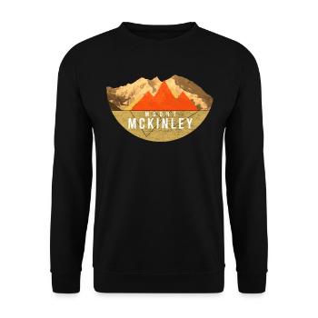Vintages USA-Wandern - Berg McKinley - Unisex Pullover - Schwarz - Vorne - Alina (178cm) & Michal (187cm)