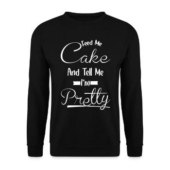 Sag Mir, Ich Bin Hübsch - Food Cake - Unisex Pullover - Schwarz - Vorne - Alina (178cm) & Michal (187cm)