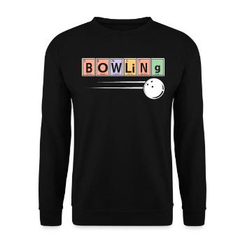 Bowling-Spieler-Sport-Chemie - Unisex Pullover - Schwarz - Vorne - Alina (178cm) & Michal (187cm)