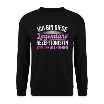 Icg Bin Diese Legendare Rezeptionistin - Unisex Pullover - Schwarz - Vorne - Alina (178cm) & Michal (187cm)