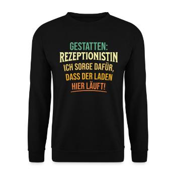 Gestatten Rezeptionistin Ich Sorge Dafur - Unisex Pullover - Schwarz - Vorne - Alina (178cm) & Michal (187cm)