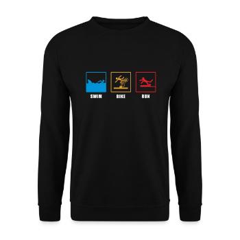 Drôle de traithleten, athlètes, cadeau de triathlon - Sweat-shirt Unisexe - noir - Devant - Alina (178cm) & Michal (187cm)