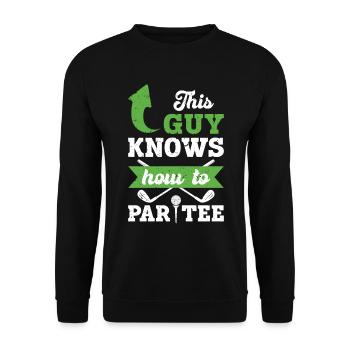 Dieser Typ Weiß, Wie Man T -Shirt - Golf - Unisex Pullover - Schwarz - Vorne - Alina (178cm) & Michal (187cm)