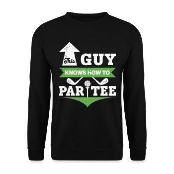 Dieser Typ Weiß, Wie Man T -Shirt - Golf - Unisex Pullover - Schwarz - Vorne - Alina (178cm) & Michal (187cm)