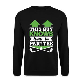 Dieser Typ Weiß, Wie Man T -Shirt - Golf - Unisex Pullover - Schwarz - Vorne - Alina (178cm) & Michal (187cm)