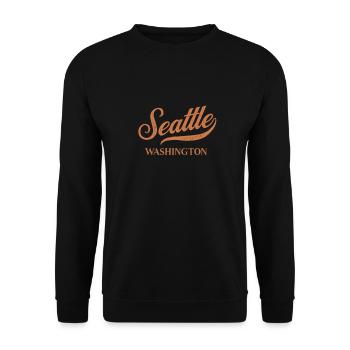 Rétro USA Washington Vintage Seattle - Sweat-shirt Unisexe - noir - Devant - Alina (178cm) & Michal (187cm)