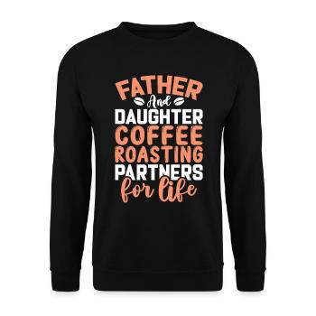Father & Daughter Coffee Roasting - Unisex Pullover - Schwarz - Vorne - Alina (178cm) & Michal (187cm)