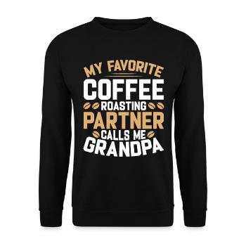 My Favorite Coffee Roasting Partner - Unisex Pullover - Schwarz - Vorne - Alina (178cm) & Michal (187cm)