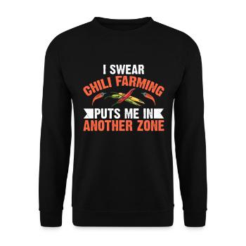 I Swear Chili Farming Puts Me - Unisex Sweatshirt - black - Front - Alina (178cm) & Michal (187cm)