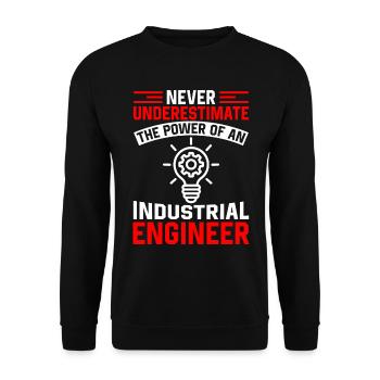 Never Underestimate Industrial Engineer - Unisex Pullover - Schwarz - Vorne - Alina (178cm) & Michal (187cm)