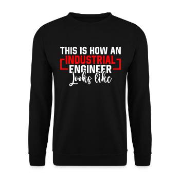 This How Industrial Engineer Looks Like - Unisex Sweatshirt - black - Front - Alina (178cm) & Michal (187cm)