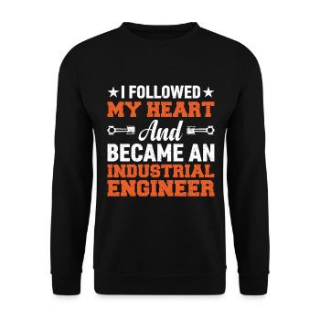 J’ai suivi mon cœur et je suis devenu ingénieur - Sweat-shirt Unisexe - noir - Devant - Alina (178cm) & Michal (187cm)