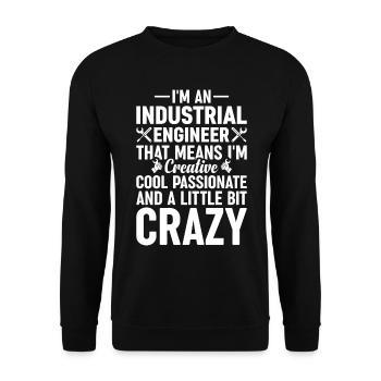 I Am An Industrial Engineery - Unisex Pullover - Schwarz - Vorne - Alina (178cm) & Michal (187cm)